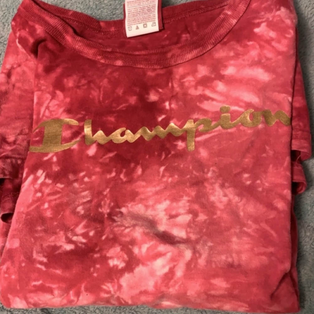 Champion pink tye dye shirt